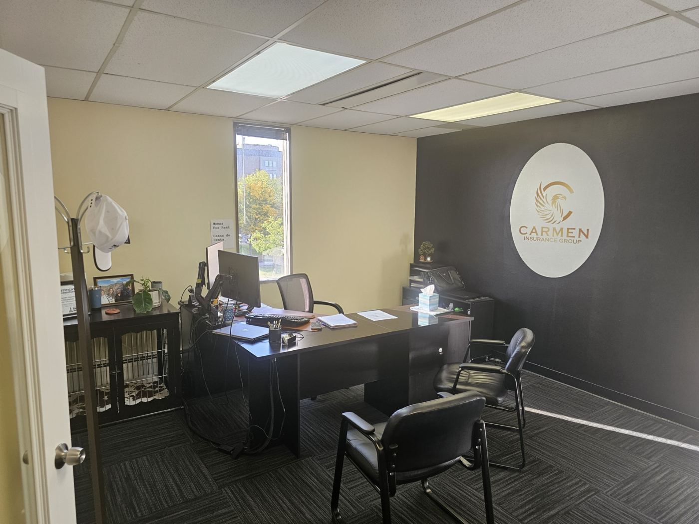 Private office in a Floor 3 suite with a window and desk